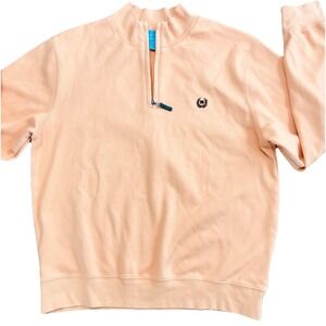 Fairway & Greene Pureformance Mens Large Sweatshirt Pima Cotton 1/4 Zip Orange